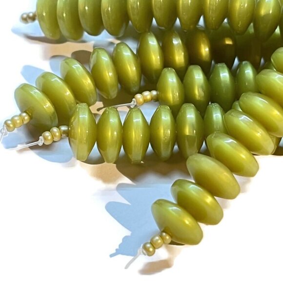 As Low As $2 Linden Green Luminescent Lucite Disc Beads10mm x 5mm (15) - Picture 4 of 5